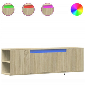 TV-Wandschrank mit LED Sonoma-Eiche 135 cm
