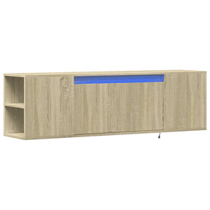 TV-Wandschrank mit LED Sonoma-Eiche 135 cm