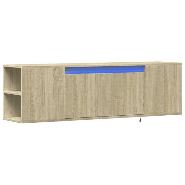 TV-Wandschrank mit LED Sonoma-Eiche 135 cm