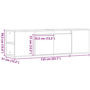 TV-Wandschrank mit LED Sonoma-Eiche 135 cm