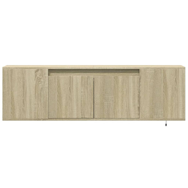 TV-Wandschrank mit LED Sonoma-Eiche 135 cm