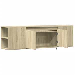 TV-Wandschrank mit LED Sonoma-Eiche 135 cm