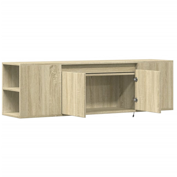TV-Wandschrank mit LED Sonoma-Eiche 135 cm