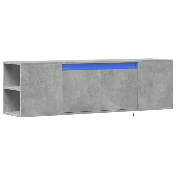 TV-Wandschrank mit LED Betongrau 135cm
