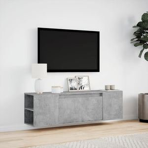 TV-Wandschrank mit LED Betongrau 135cm