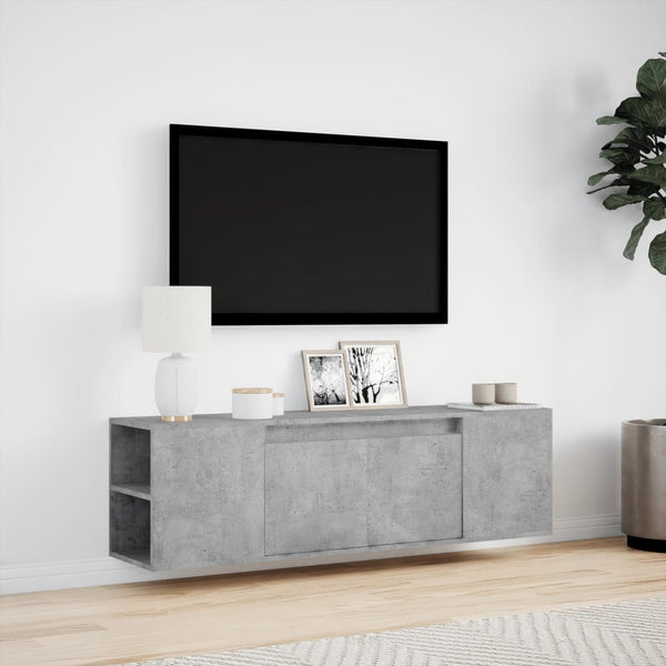 TV-Wandschrank mit LED Betongrau 135cm