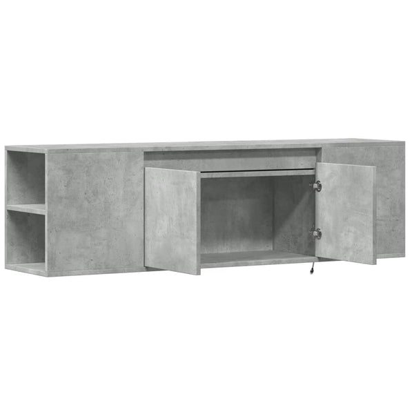 TV-Wandschrank mit LED Betongrau 135cm