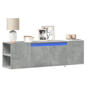 TV-Wandschrank mit LED Betongrau 135cm