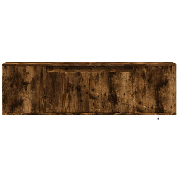 TV-Wandschrank mit LED Räuchereiche 135 cm