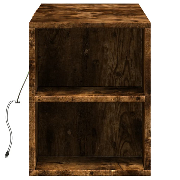 TV-Wandschrank mit LED Räuchereiche 135 cm