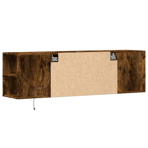 TV-Wandschrank mit LED Räuchereiche 135 cm