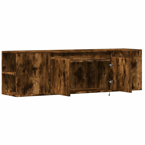 TV-Wandschrank mit LED Räuchereiche 135 cm