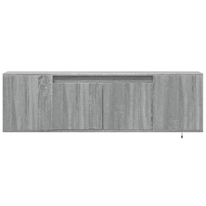 Meuble TV mural vidaXL avec éclairage LED Gris Sonoma 135x31x39,5 cm