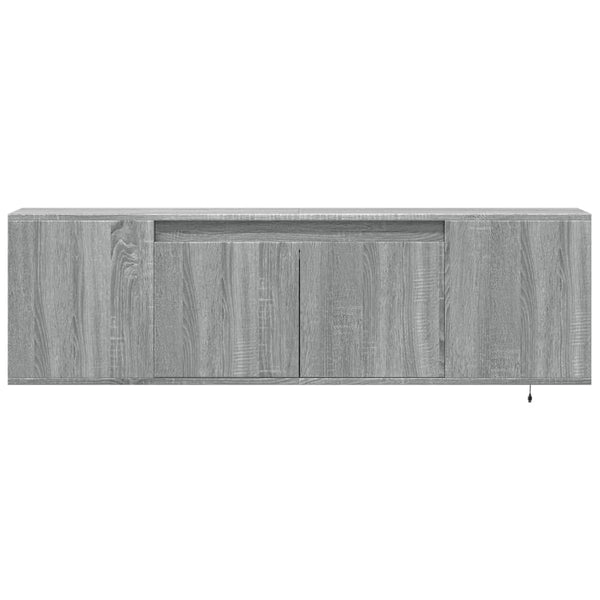 Meuble TV mural vidaXL avec éclairage LED Gris Sonoma 135x31x39,5 cm