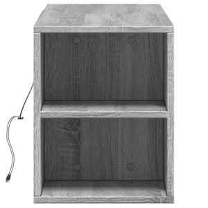 Meuble TV mural vidaXL avec éclairage LED Gris Sonoma 135x31x39,5 cm