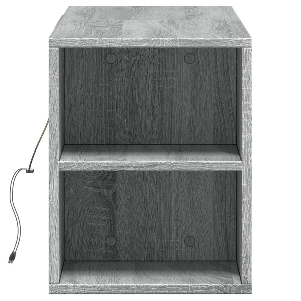 Meuble TV mural vidaXL avec éclairage LED Gris Sonoma 135x31x39,5 cm