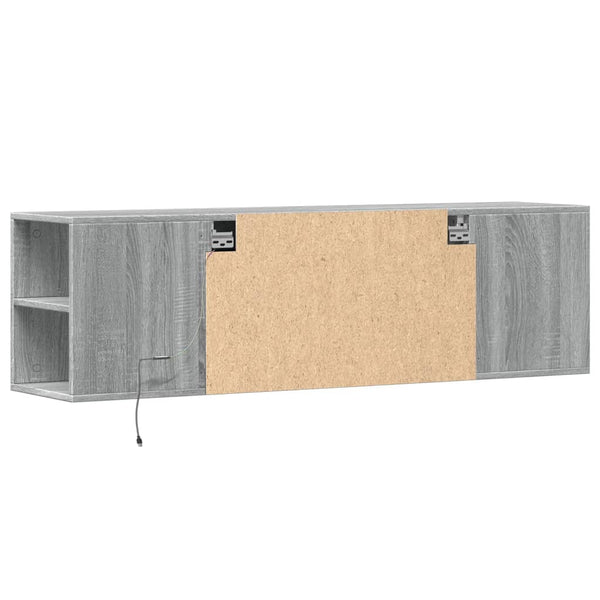 Meuble TV mural vidaXL avec éclairage LED Gris Sonoma 135x31x39,5 cm