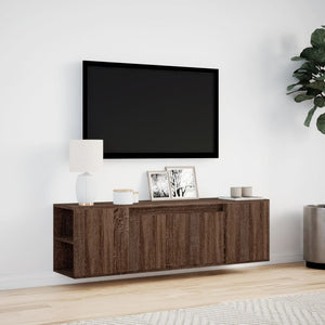 TV-Wandschrank Eiche Optik mit LED