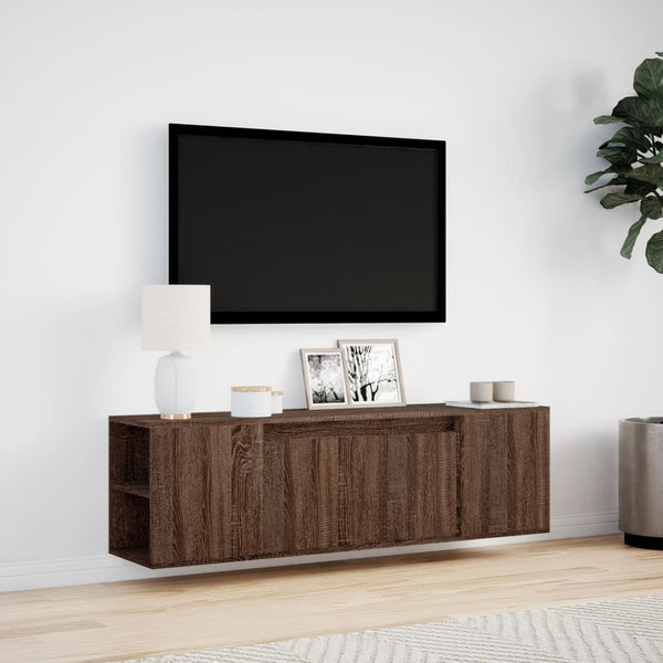 TV-Wandschrank Eiche Optik mit LED