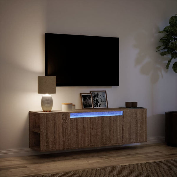 TV-Wandschrank Eiche Optik mit LED