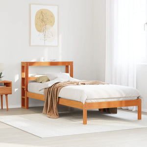 Bettgestell mit Kopfteil 90x190 cm Wachsbraun