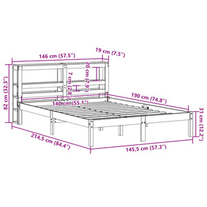 Bettgestell 140x190 cm Wachsbraun