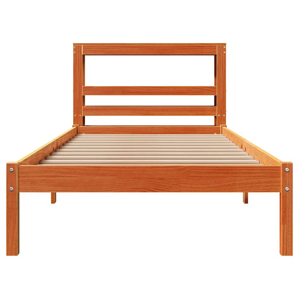 Bettgestell 90x200 cm Wachsbraun Kiefernholz