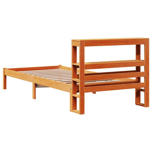 Bettgestell 90x200 cm Wachsbraun Kiefernholz