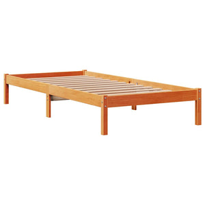 Bettgestell 90x200 cm Wachsbraun Kiefernholz