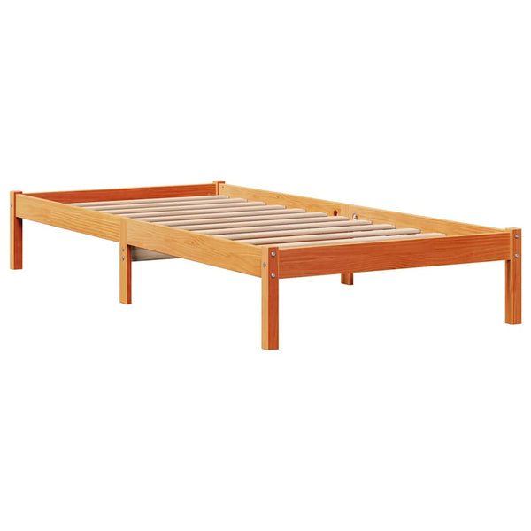 Bettgestell 90x200 cm Wachsbraun Kiefernholz