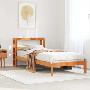 Bettgestell 90x200 cm Wachsbraun Kiefernholz