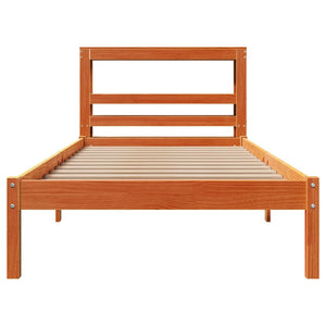 Bettgestell 100x200 cm Wachsbraun Kiefernholz