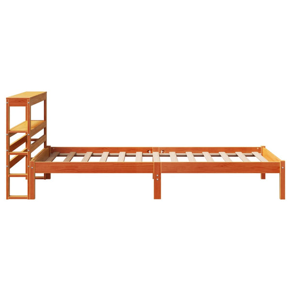 Bettgestell 100x200 cm Wachsbraun Kiefernholz