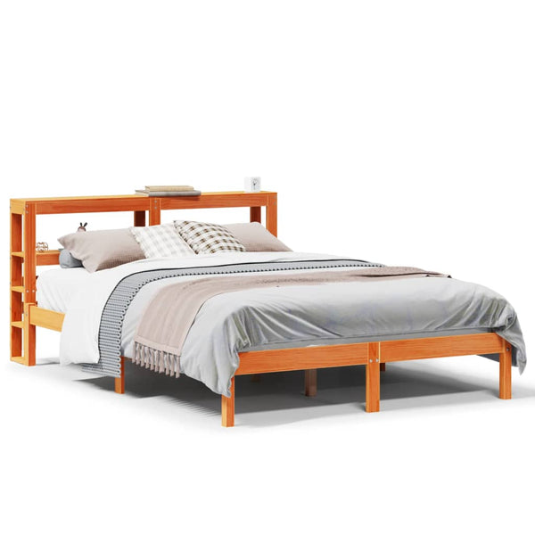 Bettgestell 160x200 cm mit Kopfteil Wachsbraun