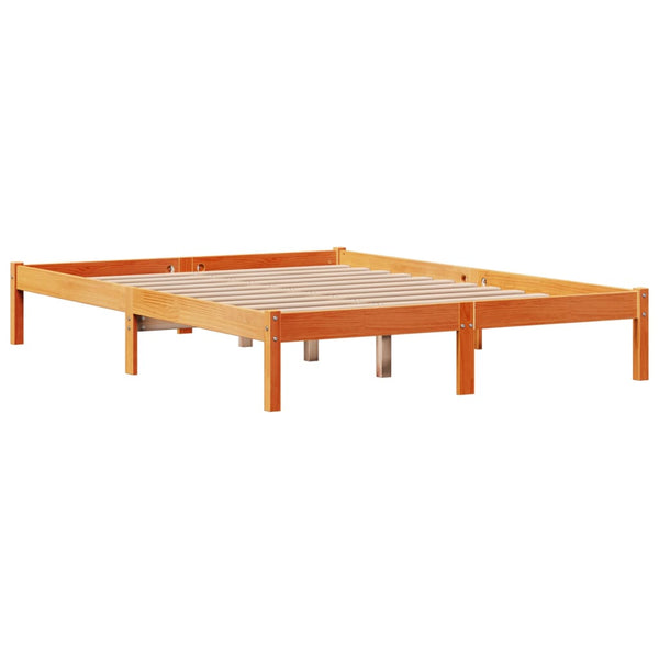 Bettgestell 160x200 cm mit Kopfteil Wachsbraun