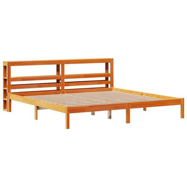Bettgestell 180x200 cm mit Kopfteil Wachsbraun