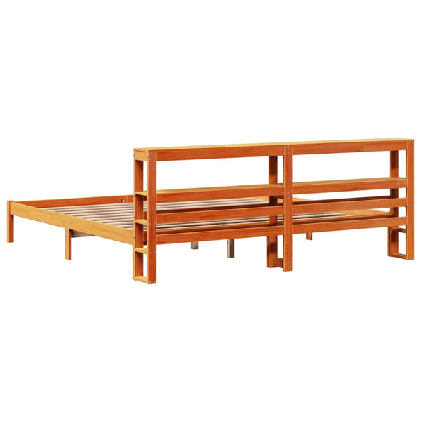 Bettgestell 180x200 cm mit Kopfteil Wachsbraun