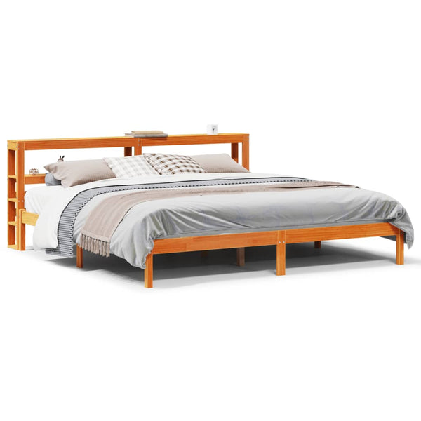 Bettgestell 200x200 cm Braun mit Kopfteil