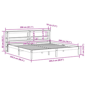 Bettgestell 200x200 cm Braun mit Kopfteil