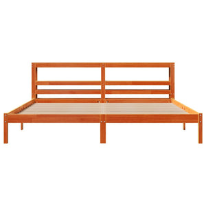 Bettgestell 200x200 cm Braun mit Kopfteil