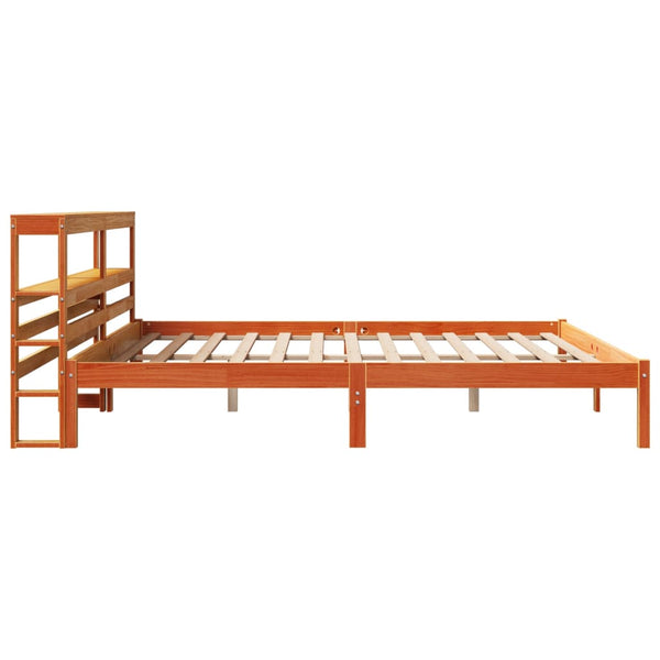 Bettgestell 200x200 cm Braun mit Kopfteil