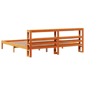 Bettgestell 200x200 cm Braun mit Kopfteil