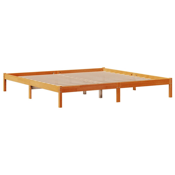 Bettgestell 200x200 cm Braun mit Kopfteil