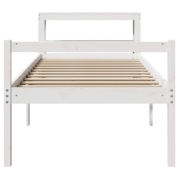 Seniorenbett Weiß 75x190 cm ohne Matratze