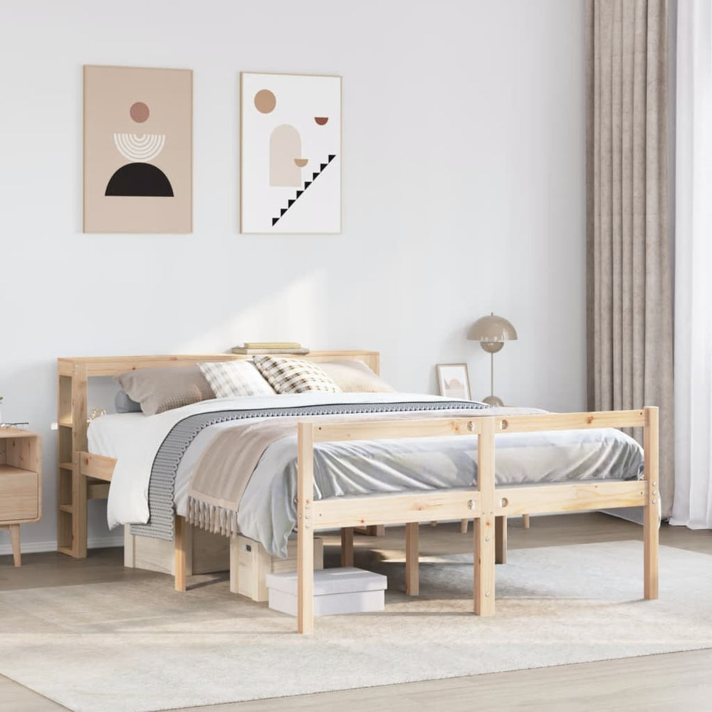 vidaXL Lit pour personnes âgées avec tête de lit 120x190 cm Pin massif