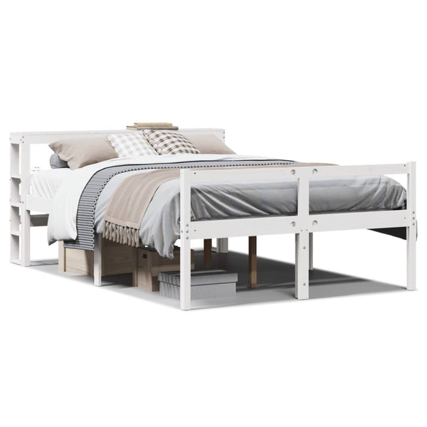 Seniorenbett 140x190 cm Weiß ohne Matratze