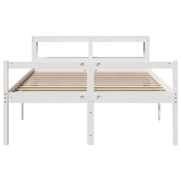 Seniorenbett 140x190 cm Weiß ohne Matratze