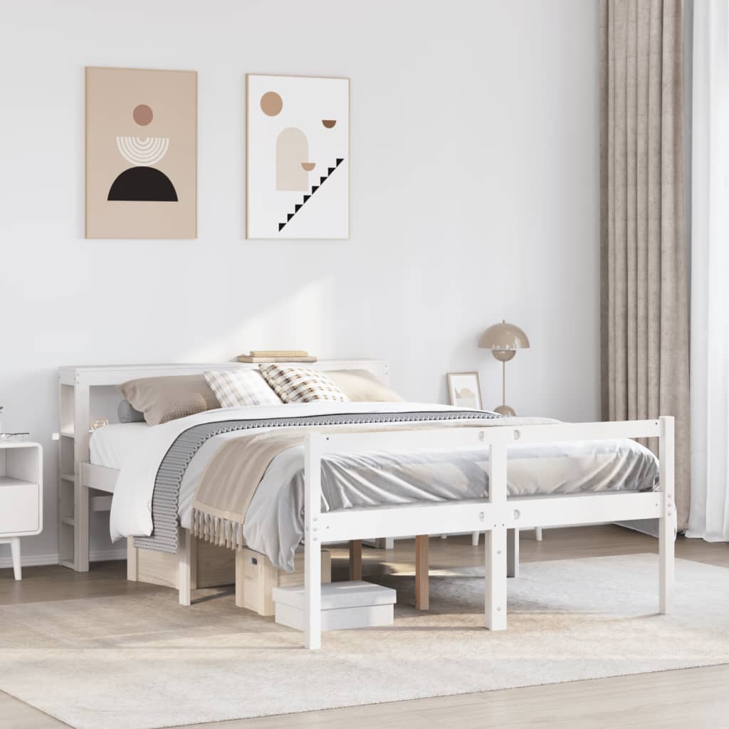 Seniorenbett 140x190 cm Weiß ohne Matratze