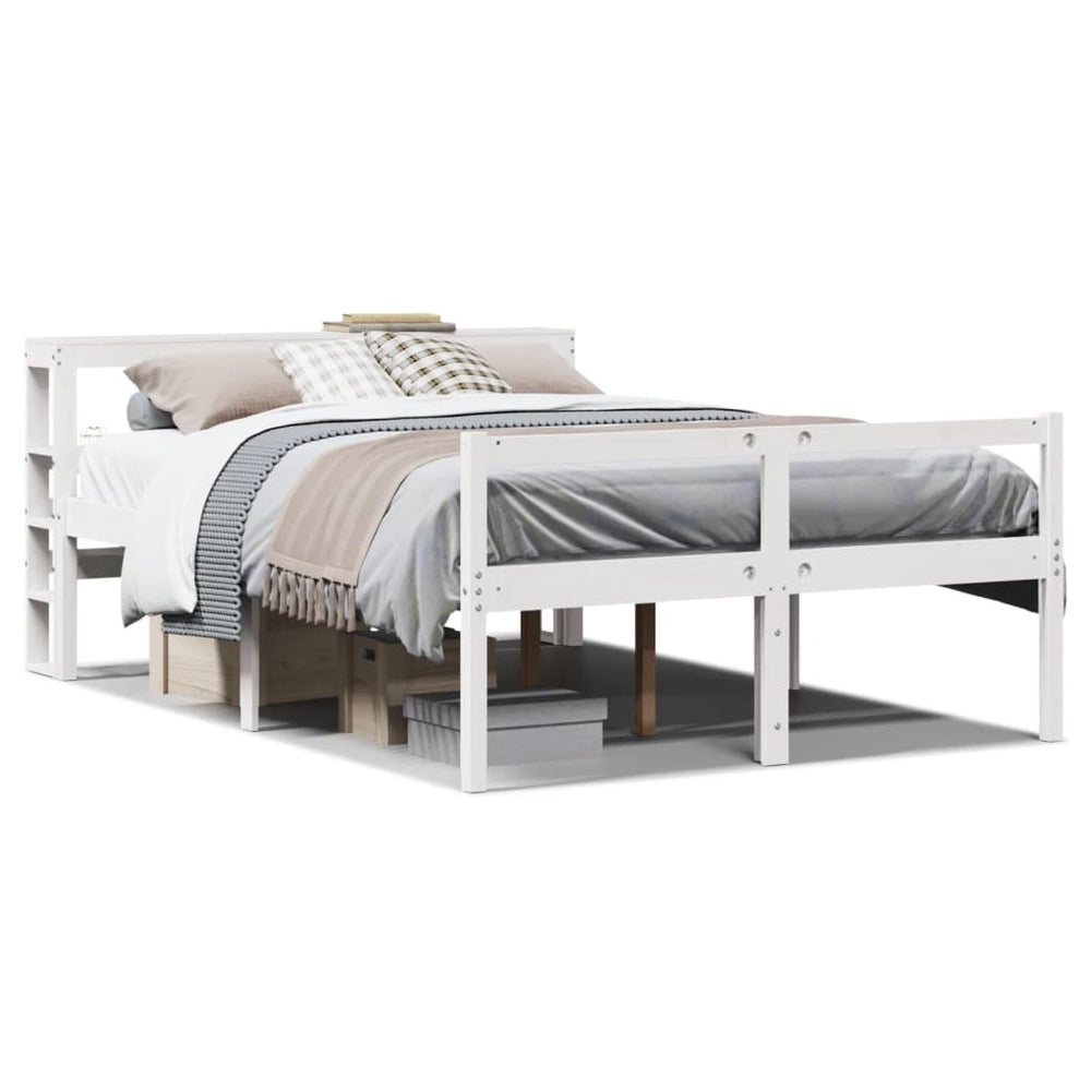 Seniorenbett 140x200 cm Weiß ohne Matratze