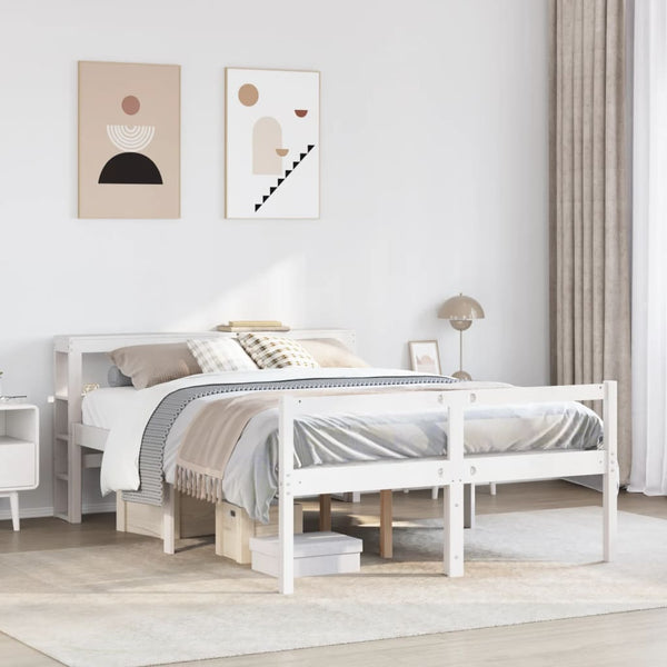 Seniorenbett 140x200 cm Weiß ohne Matratze